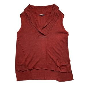 Eileen Fisher Women’s M 100% Linen Cowl V-Neck Sleeveless Sweater Vest